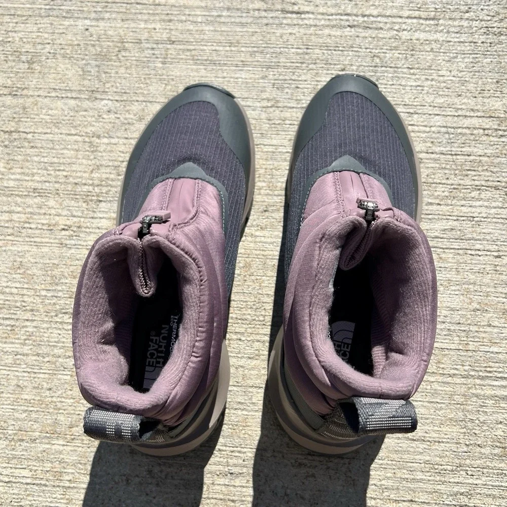 The North Face Women's ThermoBall Eco Ankle Boots Sz 5‎ Purple Gray Insulated